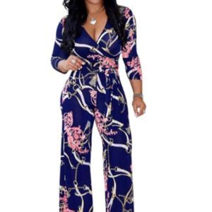 Women Summer Floral Print Jumpsuit